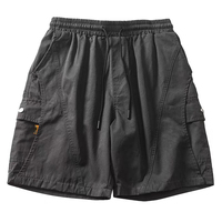 Short en jean confortable à taille élastique avec effet de lavage unique Personnalisez le transfert de chaleur du logo de la nuance de couleur en denim du pantalon