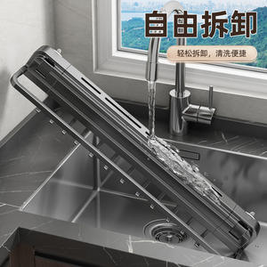 Support mural multifonction pour couteaux, gris anthracite, avec étagères à épices pour usage domestique - Product Image 4