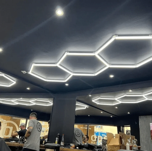 Di alta qualità esagonale Garage soffitto LED luce di personalizzazione supporto auto officina barbiere negozio soffitto LED luce esagonale - Product Image 1
