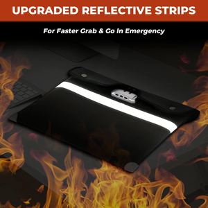 Upgraded Fireproof Waterproof <b>Document</b> <b>Bag</b> with Reflective Strips Fireproof Cash Wallet Zipper Product Category-Fireproof <b>Bags</b> - Product Image 5