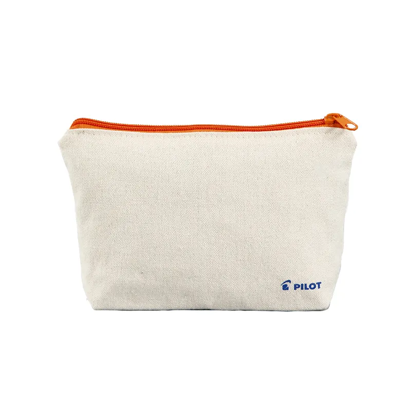 Wholesale Eco-Friendly Canvas Zipper Pouch Promotion Travel Gift Makeup Brush Bag Custom Cosmetic Bag With Your Own Logo