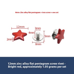 12Mm Hình Dạng Ngôi Sao Kẽm Hợp Kim Kim Loại Vít Thép Phẳng Đinh Tán Cho DIY Punk Lấy Cảm Hứng Từ Giày Hành Lý Mũ Quần Áo Phụ Kiện Trang Trí - Product Image 6