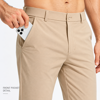Celana Golf Kain Twill Stretch Jahitan Lurus Kancing Depan Saku Resleting Tersembunyi Produksi Khusus