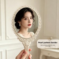 Miroir de poche portable en plastique électroplaqué, simple face, style vintage, best-seller transfrontalier, vente en gros, maquillage, Yiwu