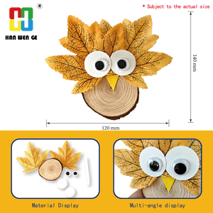 Kit de Bricolage Hibou en Tranches de Bois Hanwenge pour Enfants – Éducatif, Écologique, Non Toxique, Thème Nature, Jouet Artistique pour la Maternelle et la Préparation STEM en Automne - Product Image 2