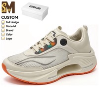 Chaussures de sport unisexes absorbant les chocs, respirantes, avec empeigne en mesh et semelle épaisse creuse, pour la salle de sport, la course à pied, été comme hiver