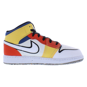 Nike Air Jordan 1 MID SE GS รองเท้าเด็กชายสีขาว/ดำ/picante สีแดงฤดูร้อนฤดูหนาวและฤดูใบไม้ผลิ-100% ของแท้ - Product Image 3