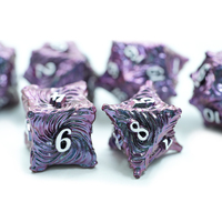 Yushun 2024 métal D & D dés ensemble jeu de rôle dés donjons et Dragons violet Transition violet rôle personnalisé