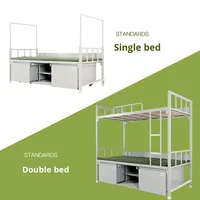 Litera doble de Metal resistente personalizada al por mayor, estructura de cama individual desmontable para escuela, dormitorio, apartamento, Hospital