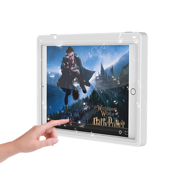 MoKo 360 Rotating Bathroom Tablet Case Water Resistant ABS Wall Mount Shower Tablet Holder for iPad 10.2