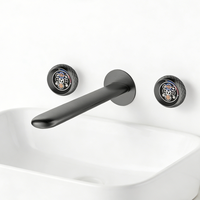Robinet de lavabo mural moderne en chrome à 2 poignées, avec cartouche céramique et capteur tactile, pour salle de bain et cuisine