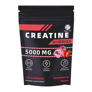 Gomitas de Creatina Monohidrato Sin Azúcar con Sabor a Fresa de 5g, Venta al Por Mayor de Fábrica, para Ganancia y Recuperación Muscular, Masticables Pre-Entrenamiento - Product Image 6