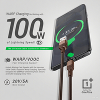 Câble de transfert de données HYTO 100W 5A USB vers Type-C pour OPPO OnePlus WARP/VOOC/FLASH, charge super rapide, 1,2 m, nylon tressé, 480 Mbps