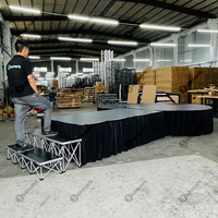 Scène modulaire portable à montage rapide 1x1m 1x2m 4x4ft 4x8ft, plateforme de scène légère pour concerts de groupes