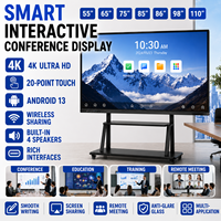 Pizarra Interactiva de 65 Pulgadas 4K con Pantalla Táctil de 20 Puntos y Marco Metálico para Escuelas y Capacitación Corporativa