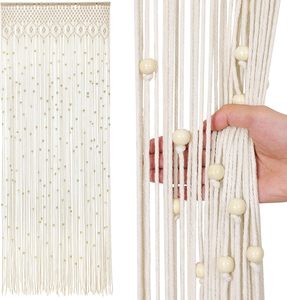 Tenda a Fili Boho <span class=keywords><strong>in</strong></span> Macramè <span class=keywords><strong>con</strong></span> <span class=keywords><strong>Perline</strong></span> per Porta e Armadio, <span class=keywords><strong>con</strong></span> Perle <span class=keywords><strong>in</strong></span> <span class=keywords><strong>Legno</strong></span> per Camera da Letto, Soggiorno e Bagno - Product Image 5