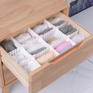 Séparateur en plastique pour <span class=keywords><strong>tiroir</strong></span> de rangement, vente en gros, 4 pièces, bricolage, combinaison libre, grille d'organisation, panneau séparateur épaissi - Product Image 1