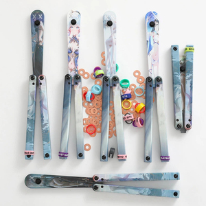 swinging fancy plastic <b>knife</b> training folding <b>knife</b> squid <b>safe</b> and non cutting edge practice butterfly <b>knife</b> - Product Image 4