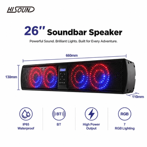 Barra de Sonido Impermeable IP65 de 26 Pulgadas, 200 W, LED, BT5.0, para ATV, UTV, Carrito de Golf, SxS, Motocicleta, Marino, Exterior, 12 V - Product Image 1