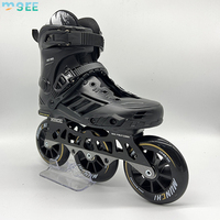 Patins à roulettes de vitesse professionnels pour adultes, patins à roulettes haute performance avec 3 roues en PU de 110 mm