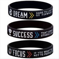Bracelets en silicone personnalisés Sport et mode personnalisés Focus Succès Bracelets en caoutchouc de rêve