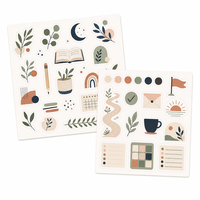 Autocollants personnalisés pour Bullet Journal, imperméables, autocollants en vinyle découpés à la forme de plantes médicinales pour carnets de journalisation