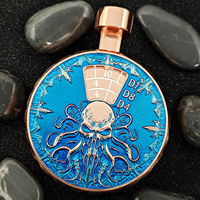Dadu Polihedral Berputar 7-in-1 Feeron Modern Metal Engraved Cthulhu - Spinner Fidget Ramah Lingkungan dan Tahan Lama untuk DND TRPG RPG