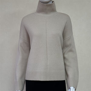 Pulls en cachemire pur tricotés à la machine pour femmes, col roulé classique, épaisseur standard 5gg, pour l'hiver, décontractés, vente en gros - Product Image 6