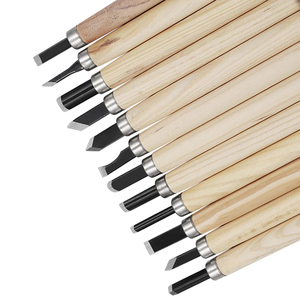 Juego de herramientas de mano para Cuchillo de cincel para tallado de madera de 12 piezas para carpinteros de tallado detallado básico - Product Image 2