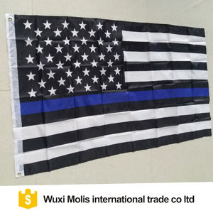 Bandera de jardín de policía estadounidense de línea azul delgada de doble cara - Product Image 3