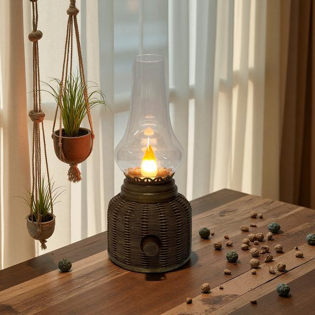 Rechargeable Hand-painted Resin Patterned LED Dimmable Table Lamp Cordless Farmhouse Bell Glass Shade Christmas Dinner Decor E26