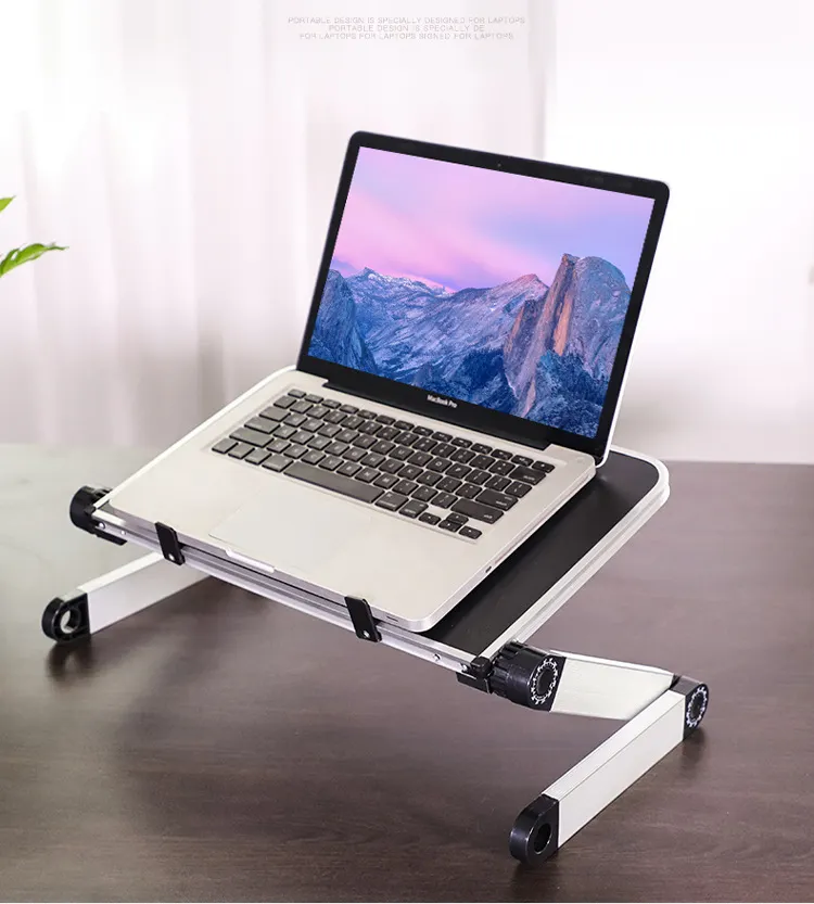 Office Home Desktop Metal Mesh Iron Desk Notebook/Tablet Cooling Black Ventilated Portable Foldable Adjustable Laptop Stand