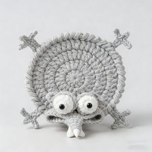 Set di Sottobicchieri all'Uncinetto <span class=keywords><strong>a</strong></span> Forma di Fiore, Sottobicchieri per Supporto Emotivo, Piccoli Sottobicchieri Divertenti <span class=keywords><strong>a</strong></span> Forma di Scoiattolo, per Proteggere i Bicchieri <span class=keywords><strong>da</strong></span> Tavolo - Product Image 2