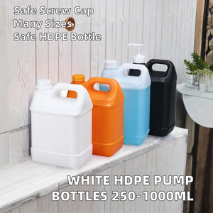 White Plastic HDPE <b>Dispenser</b> <b>Pump</b> <b>Bottle</b> 250ml/1000ml Screw Cap Lotion Sanitizer Skin Care Serum Face Mask Storage - Product Image 2