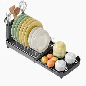 Escurridor de Platos Metálico Moderno WIREKING con Boquilla Giratoria 360°, Escurridor Compacto de un Solo Nivel para Encimera de Cocina, Porta Cubiertos - Product Image 1