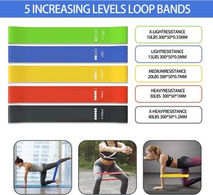 Lot de 5 mini bandes de résistance personnalisables avec logo pour le yoga, le fitness, le renforcement des jambes et des fessiers - Product Image 3