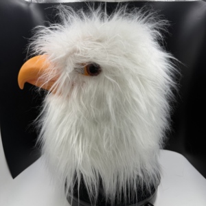 Masque réaliste d'aigle chauve en latex, masque intégral en fausse fourrure moelleuse <span class=keywords><strong>pour</strong></span> fête d'Halloween, cosplay - Product Image 2