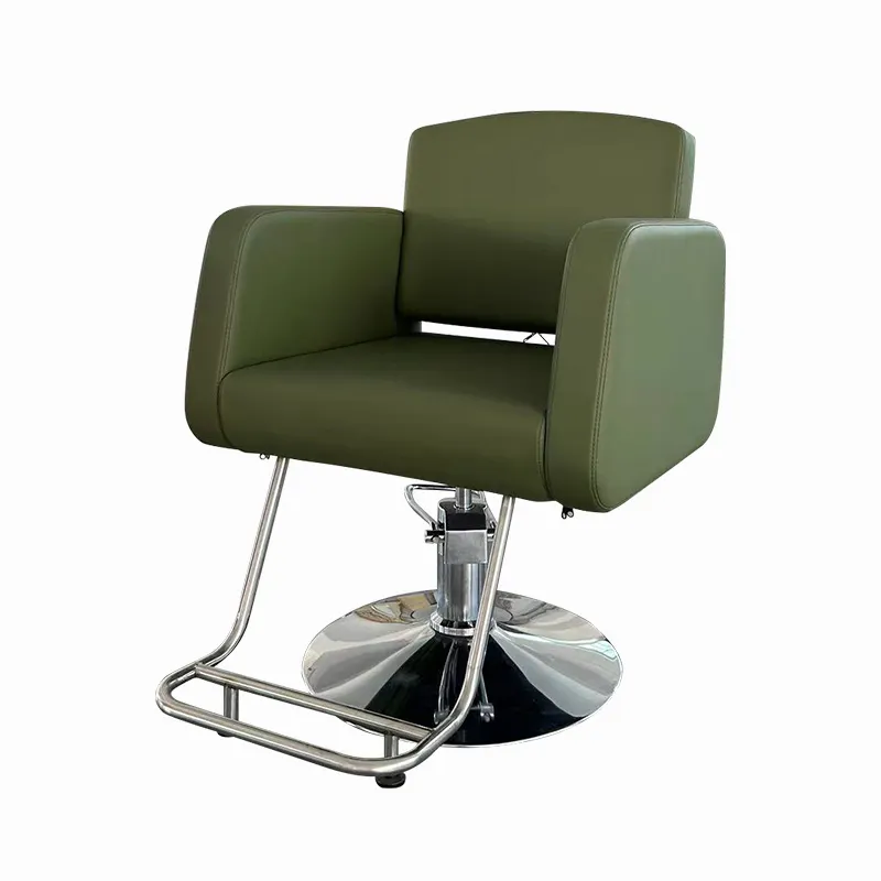 Toptan yeşil renk berber dükkanı sandalye rahat kuaför güzellik salonu mobilyası berber kanepe sandalye