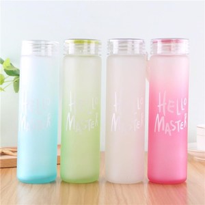 Bottiglia d'Acqua in Vetro <span class=keywords><strong>HELLO</strong></span> MASTER Personalizzabile all'Ingrosso, Senza BPA, Bottiglia per Bere Acqua in Vetro Satinato per Bambini - Product Image 1