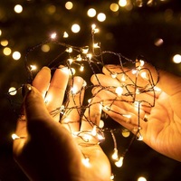Guirlande lumineuse LED NINI transfrontalière pour sapin de Noël, télécommande, 10m/20m, fil de cuivre pour une ambiance festive