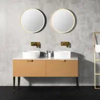 קלאסי סגנון חדש עיצוב זהב צבע מוצק עץ 48 אינץ כפול כיור אמבטיה יהירות