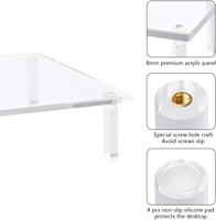 Support pour ordinateur portable moderne en acrylique transparent de 15 x 9,3 pouces, écologique, ergonomique, support de bureau pour écran d'ordinateur