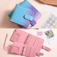 Nouveau mignon bonbons couleur progressive en cuir feuilles mobiles cahier école étudiant classeur Journal papeterie fournitures personnaliser B6 A7