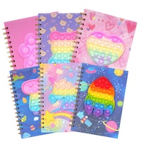 En gros, Carnet A5 à couverture en silicone à bulles, spirale, mignon, amusant, cadeau, décoration, jouets anti-stress pour enfants, rentrée scolaire, porte-clés en peluche