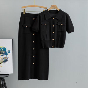 Completo in Maglia di Alta Qualità Francese per <span class=keywords><strong>Donna</strong></span>, Primavera-Estate 2026, Nuovo Set Due Pezzi, Stile Dolce e Delicato, Gonna a Maniche Corte - Product Image 4