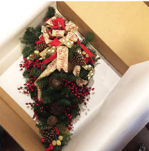 クリスマスツリーガーランドクリスマスリース装飾60cmワイヤードティンセルガーランドパーティーデコレーション用 - Product Image 1