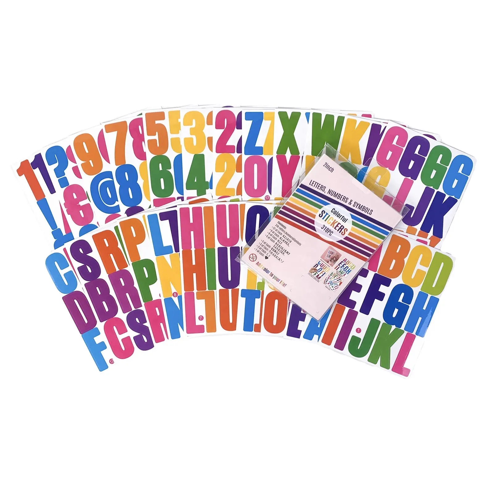 Colorful Vinyl Letter Alphabet Number Stickers Decals for Sign Door Business Address Scrapbook Stickers for Arts Cards Box