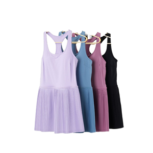 Women's Breathable Moisture-Wicking Athletic Tank Dress Gym Yoga <b>Running</b> Skirt <b>Padded</b> Top Custom OEM Logo Casual Tennis Style - Product Image 1