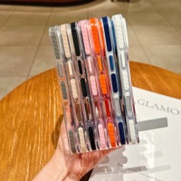 Coque de téléphone transparente personnalisée avec béquille pour iPhone 18 Pro Max, bande latérale antidérapante, protection arrière pour téléphone portable