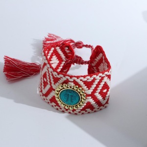 BD-D771 Pulsera de Joyería para Mujer de Alta Calidad, Religiosa, Cristiana, San Benito, Chapada en Oro de 18K, con Accesorios de Cinturón Tejido - Product Image 6